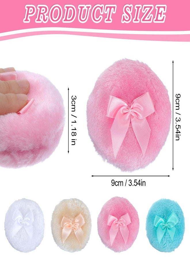 oruola مجموعة أورولا من 4 قطع من إسفنجات البودرة الكبيرة، إسفنجة بودرة ناعمة قابلة للغسل وإعادة الاستخدام للجسم، إسفنجات بودرة سائبة، أداة مكياج رطبة وجافة للأطفال والكبار - Image 2